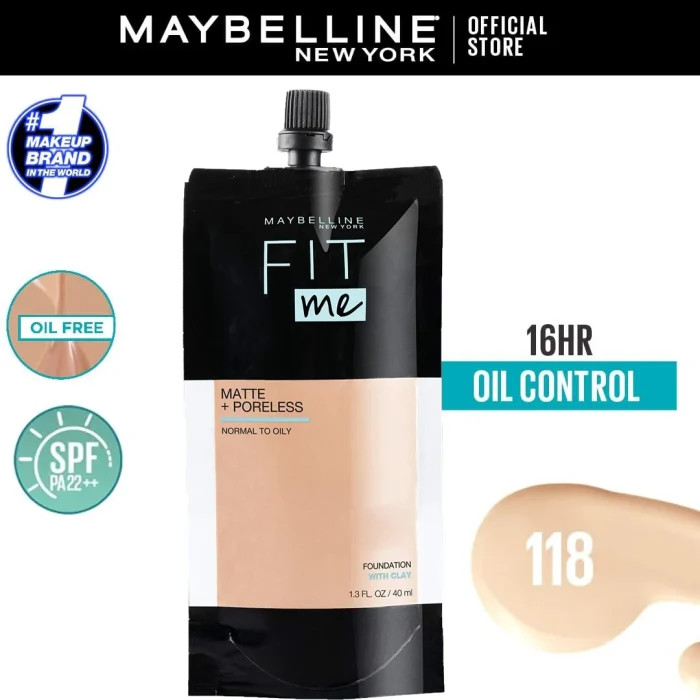 کرم پودر میبلین مدل Maybellin fit me شماره 118حجم 40 میلی لیتر