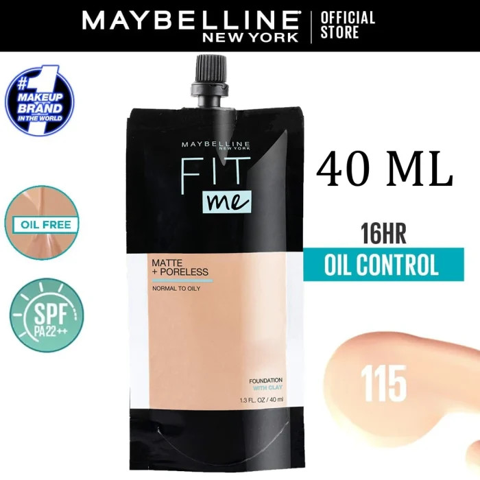 کرم پودر میبلین مدل Maybellin fit me شماره 115 حجم 40 میلی لیتر